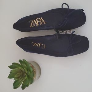 Zara  Velvet Ballet flats Shoes NWT
